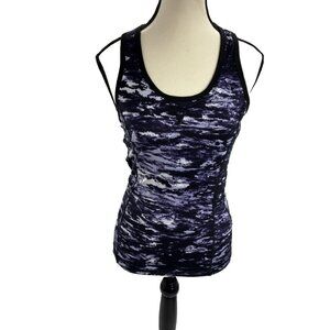 Adrienne Vittadini Womens Size M Tank Top Purple Black Sleeveless Stretch Active